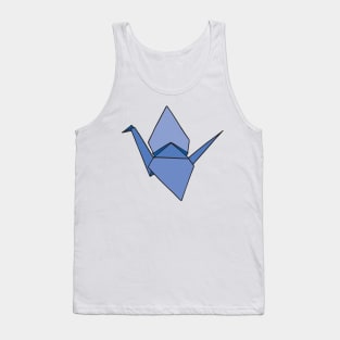 Dark Blue Origami Paper Crane Tank Top